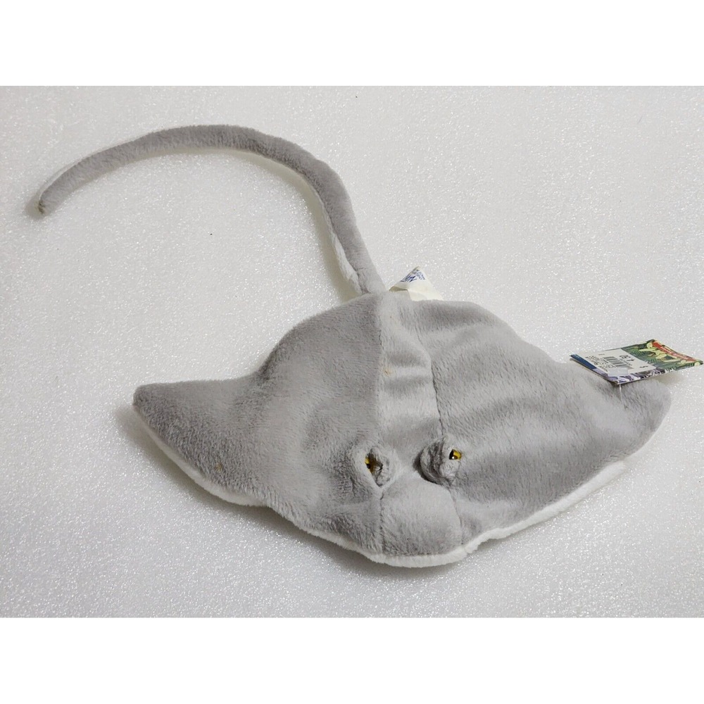 Tennessee Aquarium Gray & White STINGRAY Bean Bag Plush Nanco 17" New